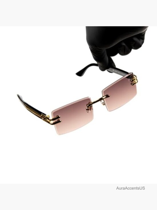 Vintage Rimless Square Sunglasses Gradient Tinted UV Protection Retro Unisex main image 5